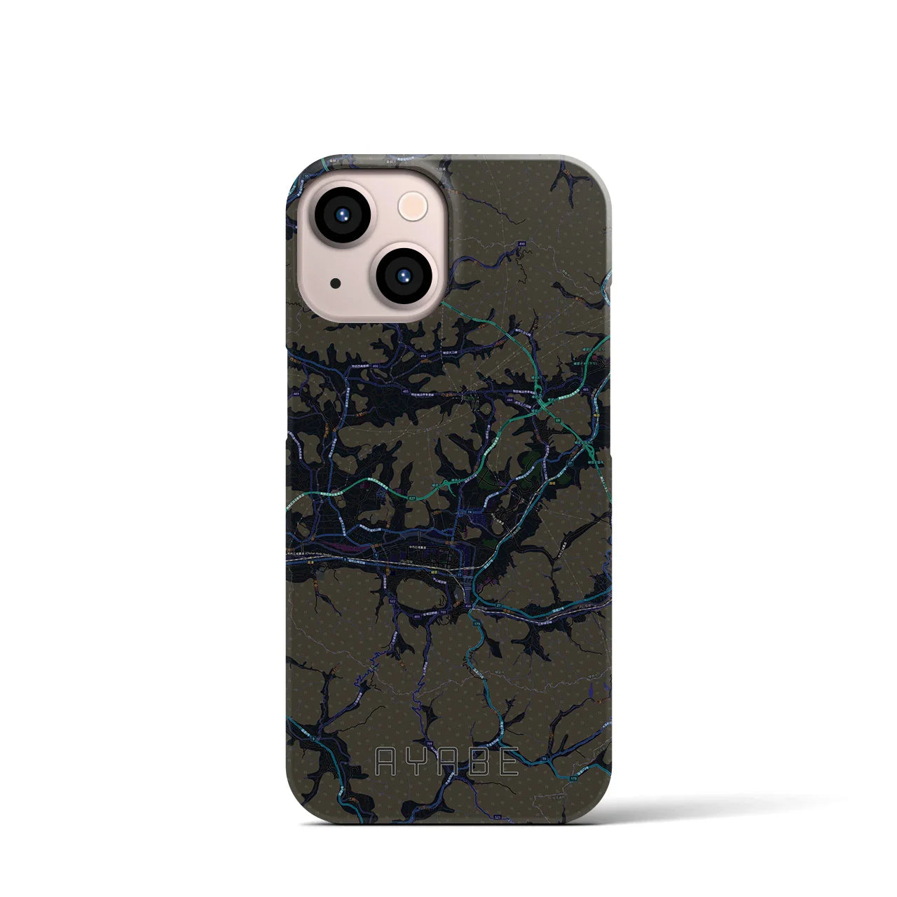 【綾部(京都府)】地図柄iPhoneケース(バックカバータイプ)