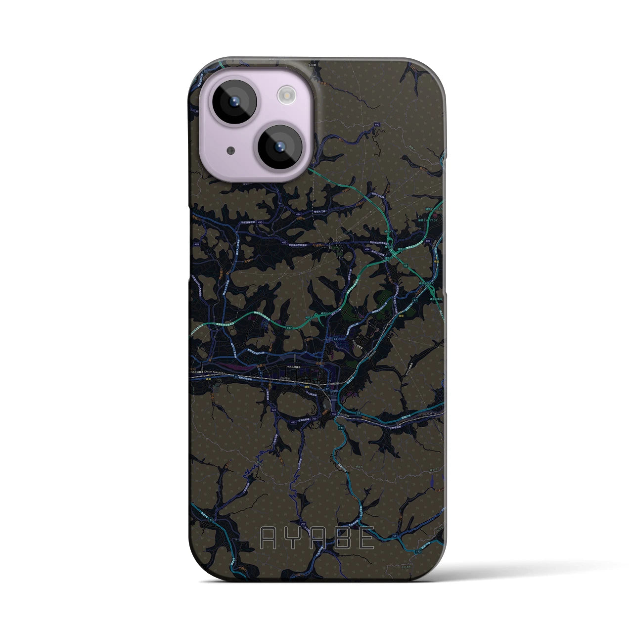 【綾部(京都府)】地図柄iPhoneケース(バックカバータイプ)