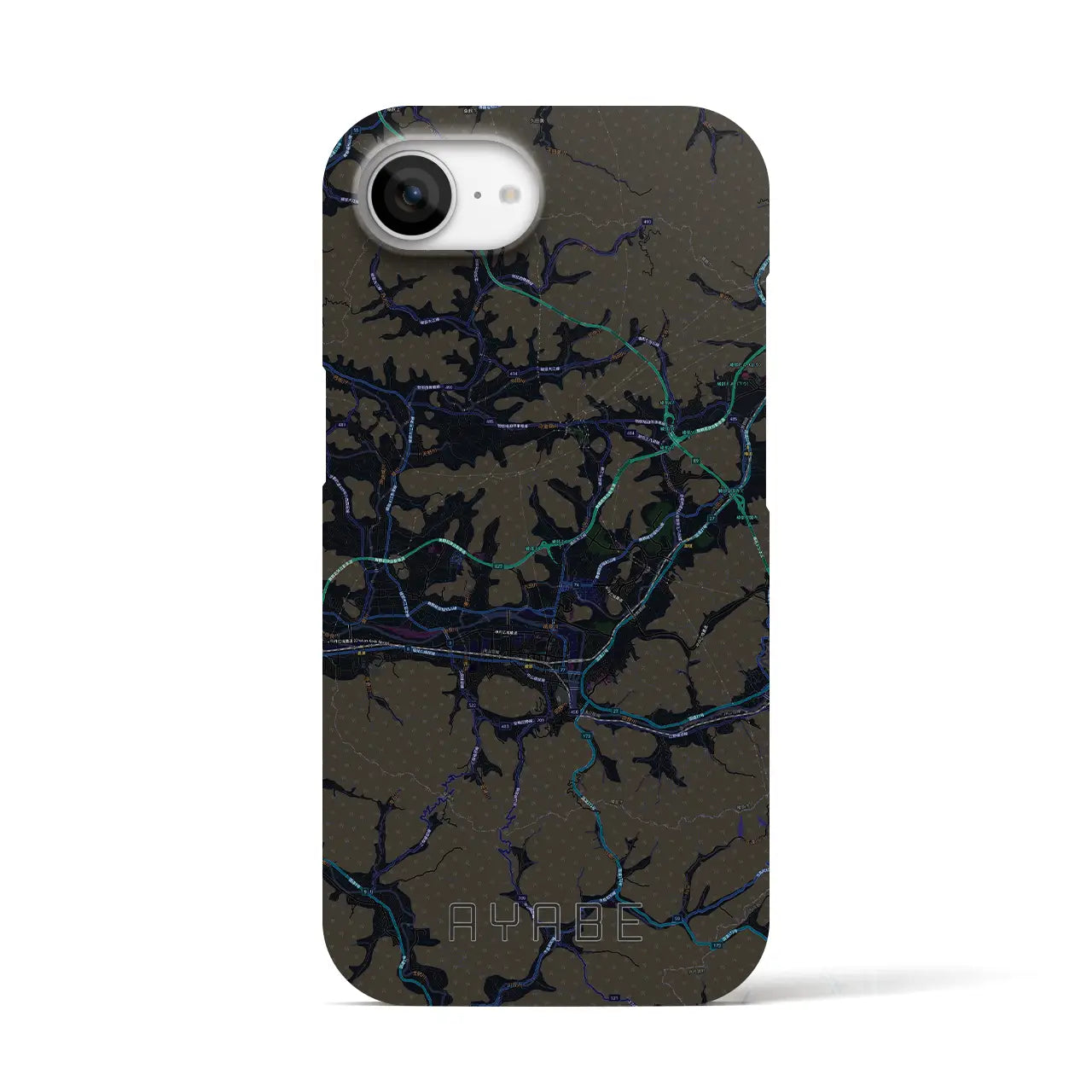 【綾部(京都府)】地図柄iPhoneケース(バックカバータイプ)