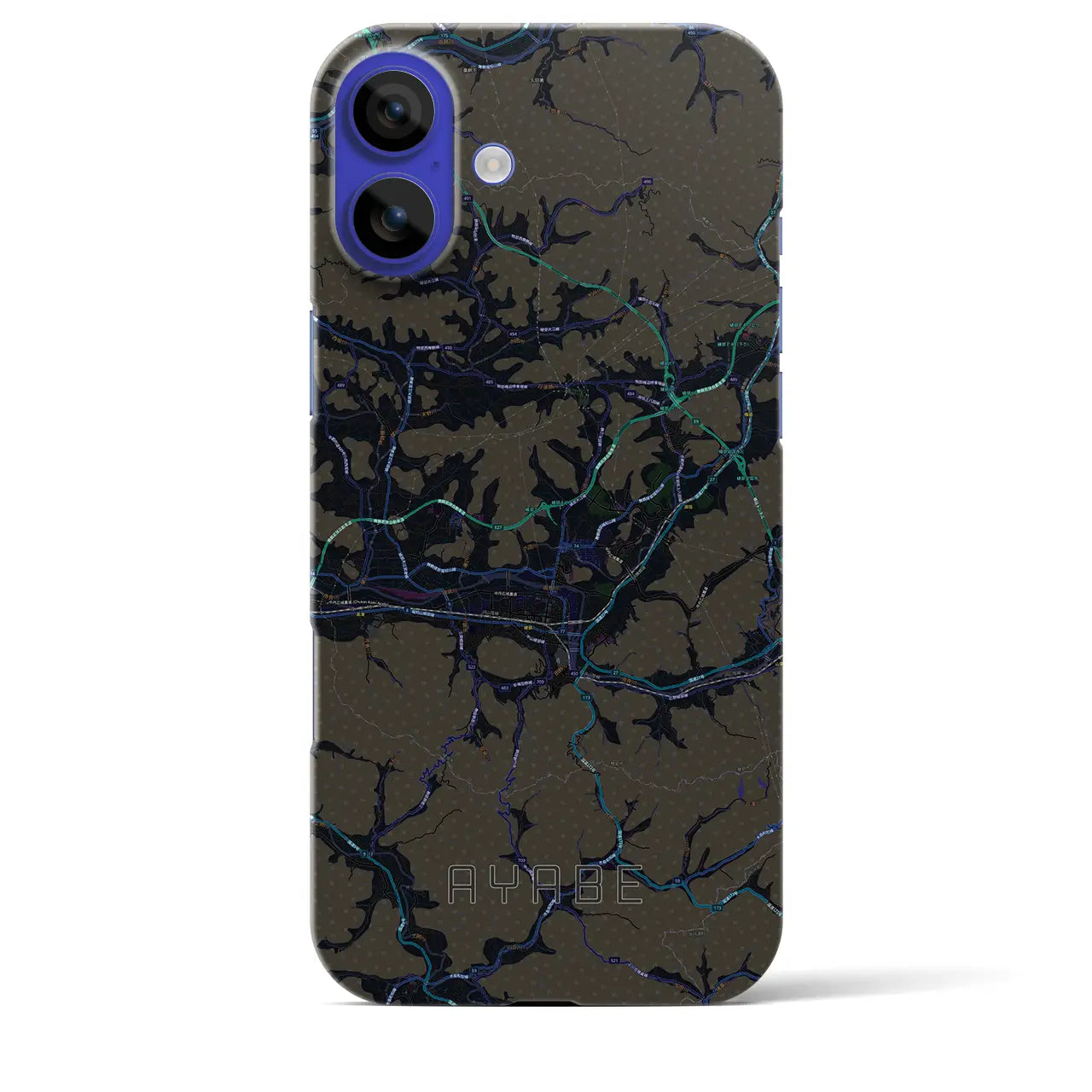 【綾部(京都府)】地図柄iPhoneケース(バックカバータイプ)