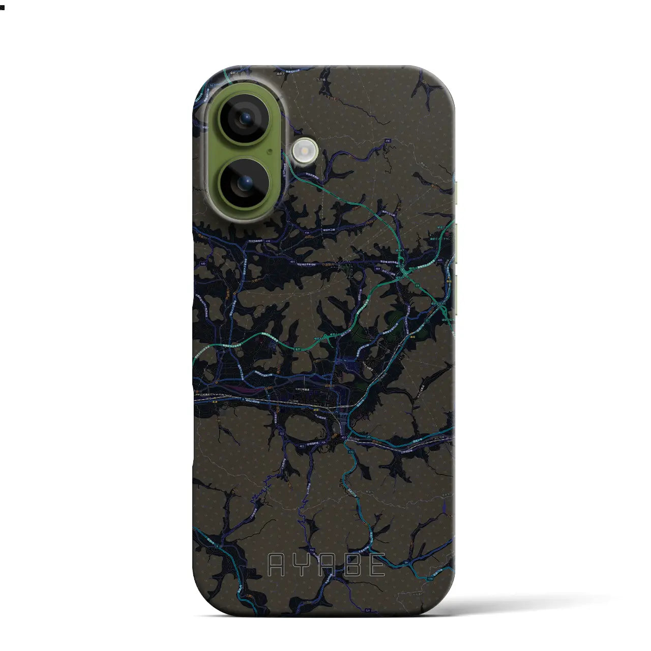 【綾部(京都府)】地図柄iPhoneケース(バックカバータイプ)