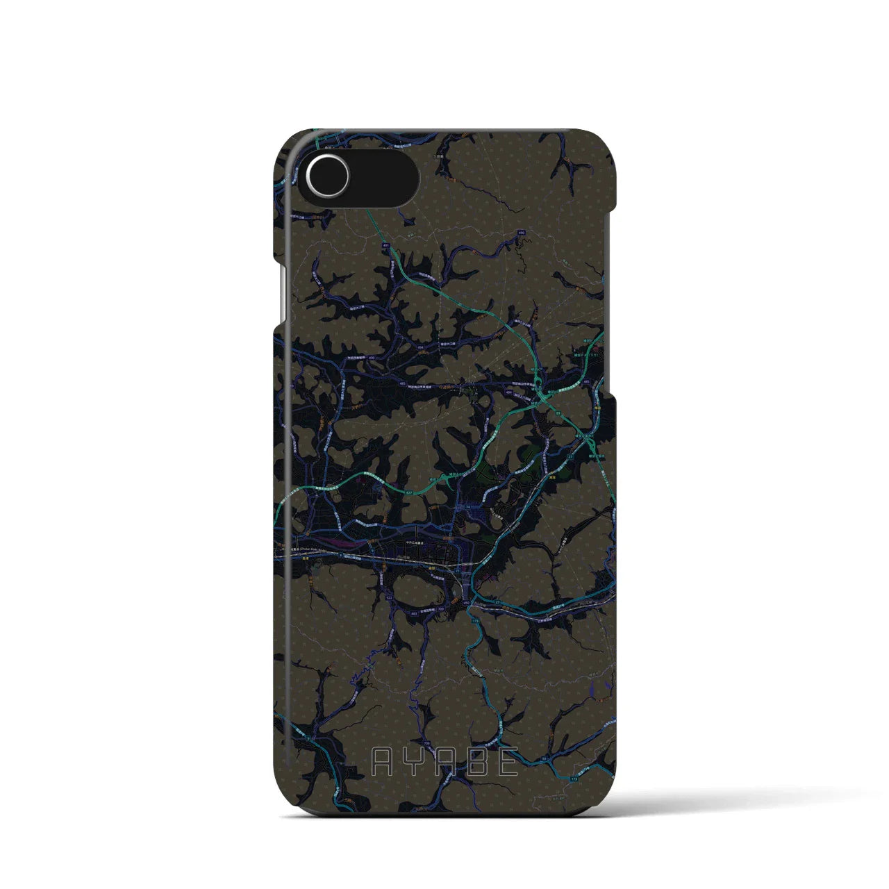 【綾部(京都府)】地図柄iPhoneケース(バックカバータイプ)