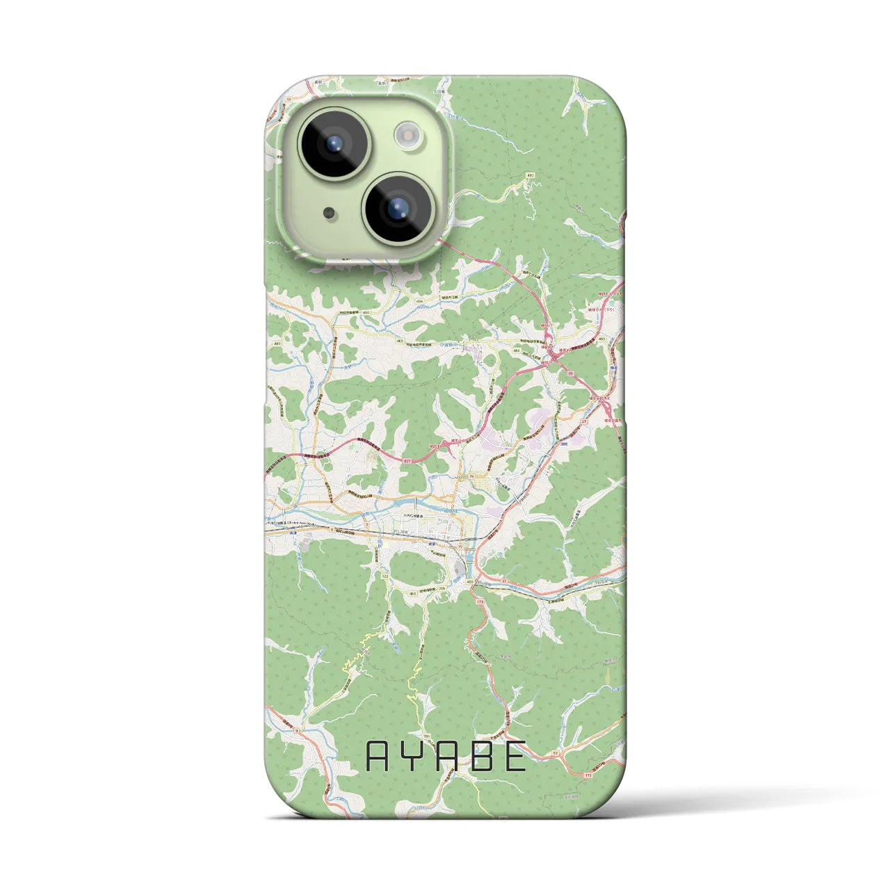 【綾部(京都府)】地図柄iPhoneケース(バックカバータイプ)