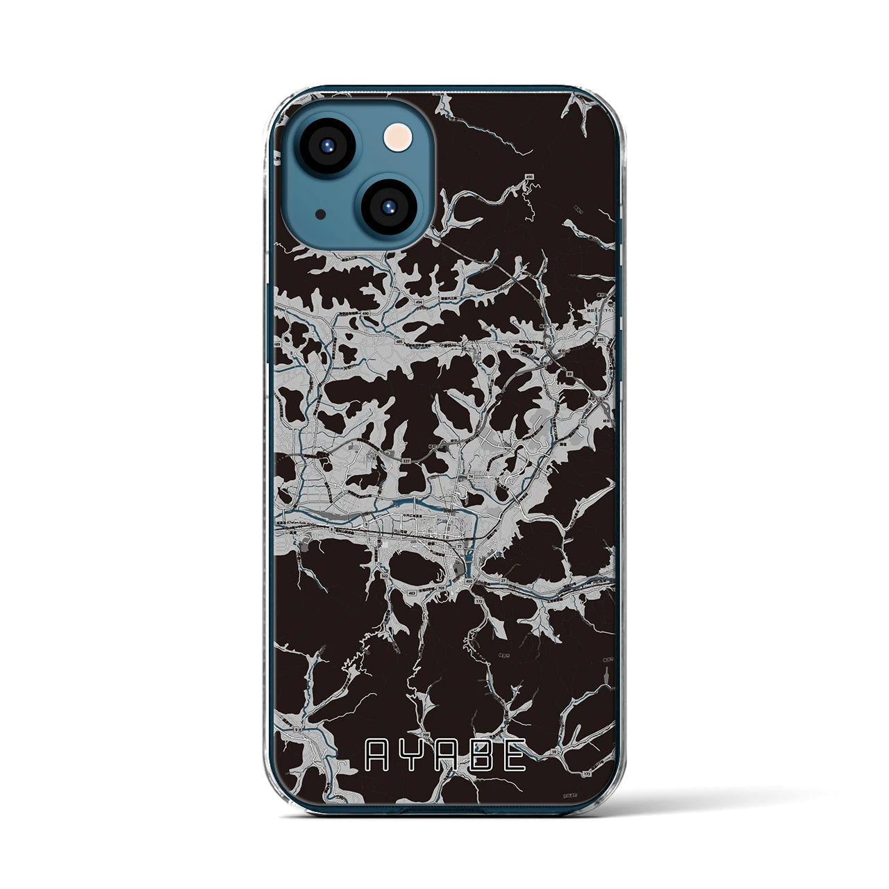 【綾部(京都府)】地図柄iPhoneケース(クリアタイプ)