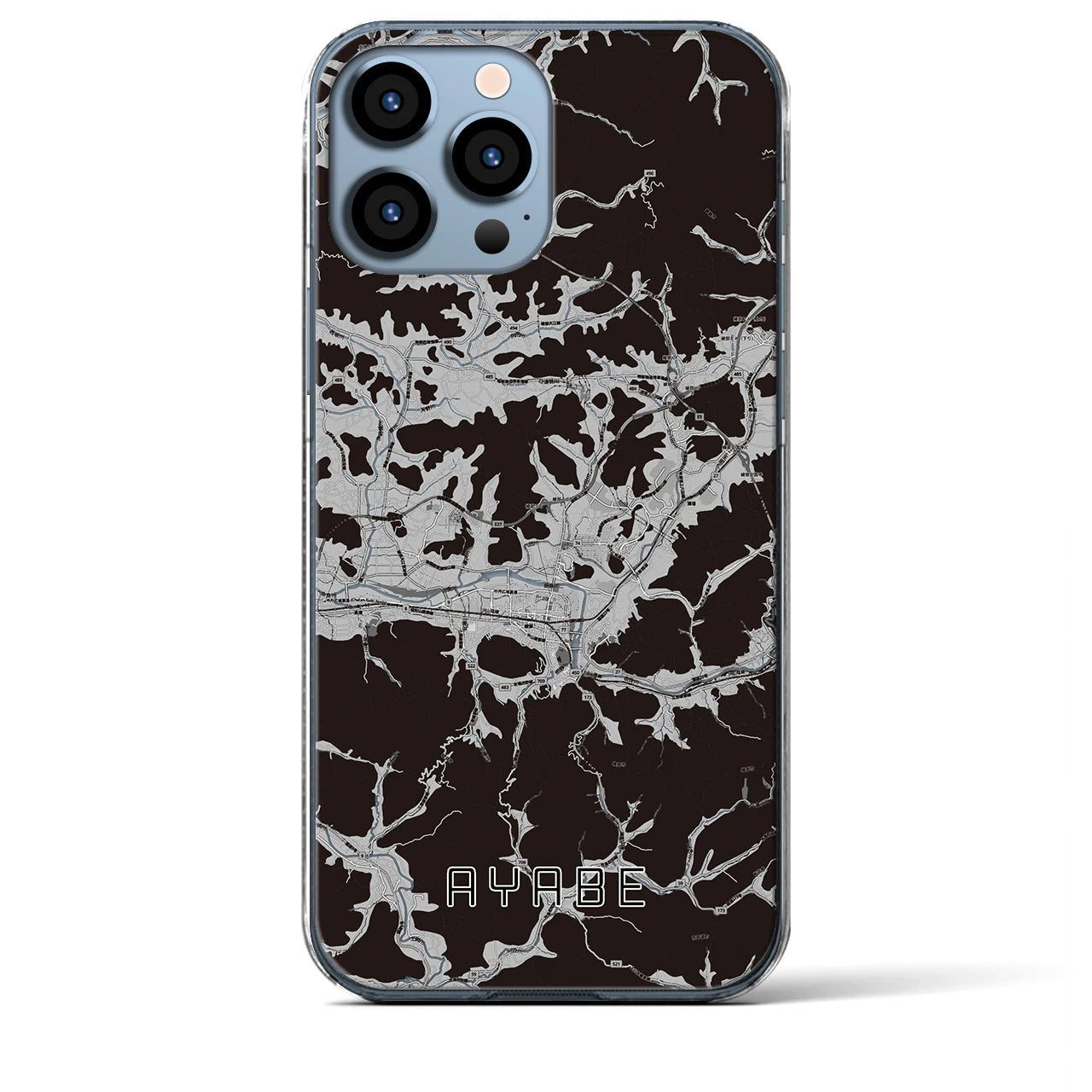 【綾部(京都府)】地図柄iPhoneケース(クリアタイプ)