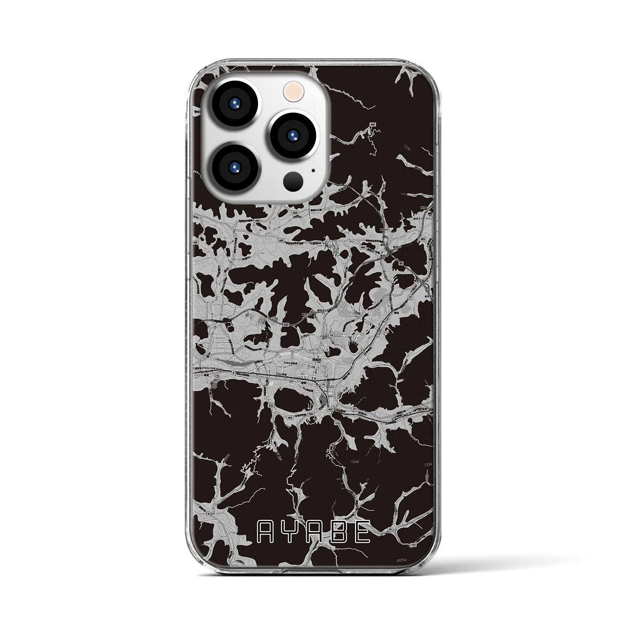 【綾部(京都府)】地図柄iPhoneケース(クリアタイプ)