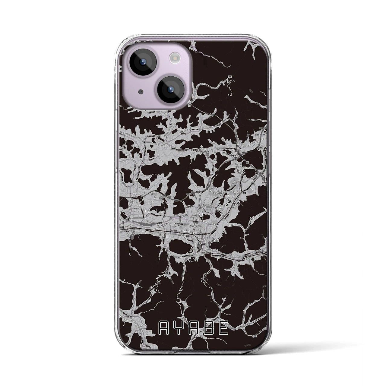 【綾部(京都府)】地図柄iPhoneケース(クリアタイプ)