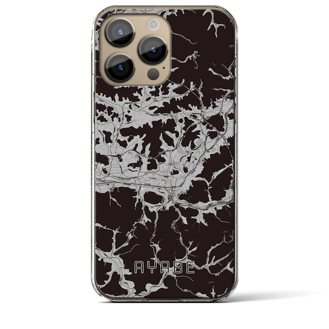 【綾部(京都府)】地図柄iPhoneケース(クリアタイプ)