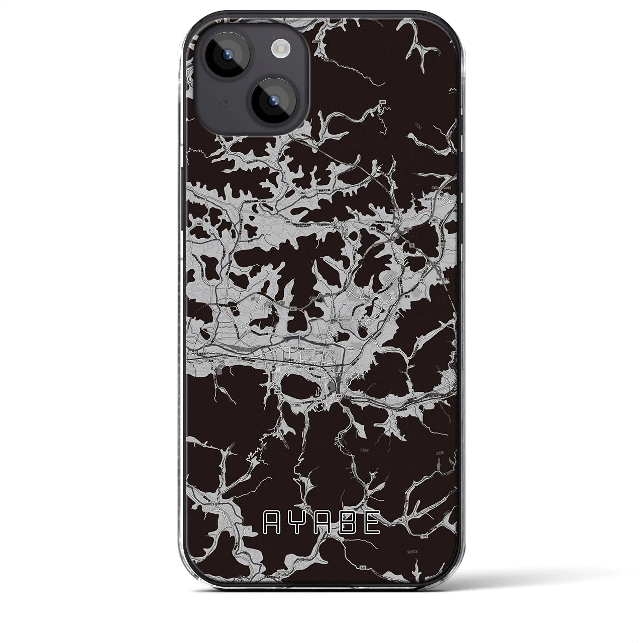 【綾部(京都府)】地図柄iPhoneケース(クリアタイプ)