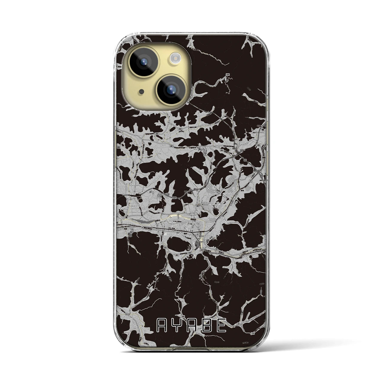 【綾部(京都府)】地図柄iPhoneケース(クリアタイプ)