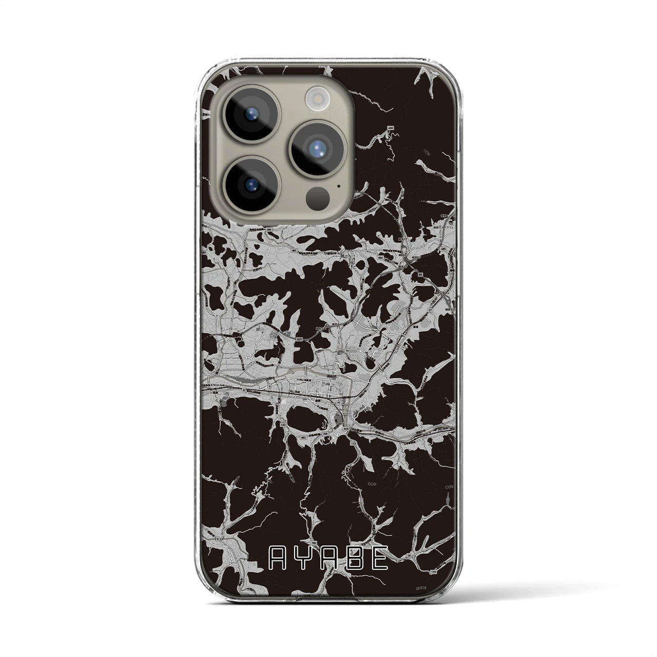 【綾部(京都府)】地図柄iPhoneケース(クリアタイプ)