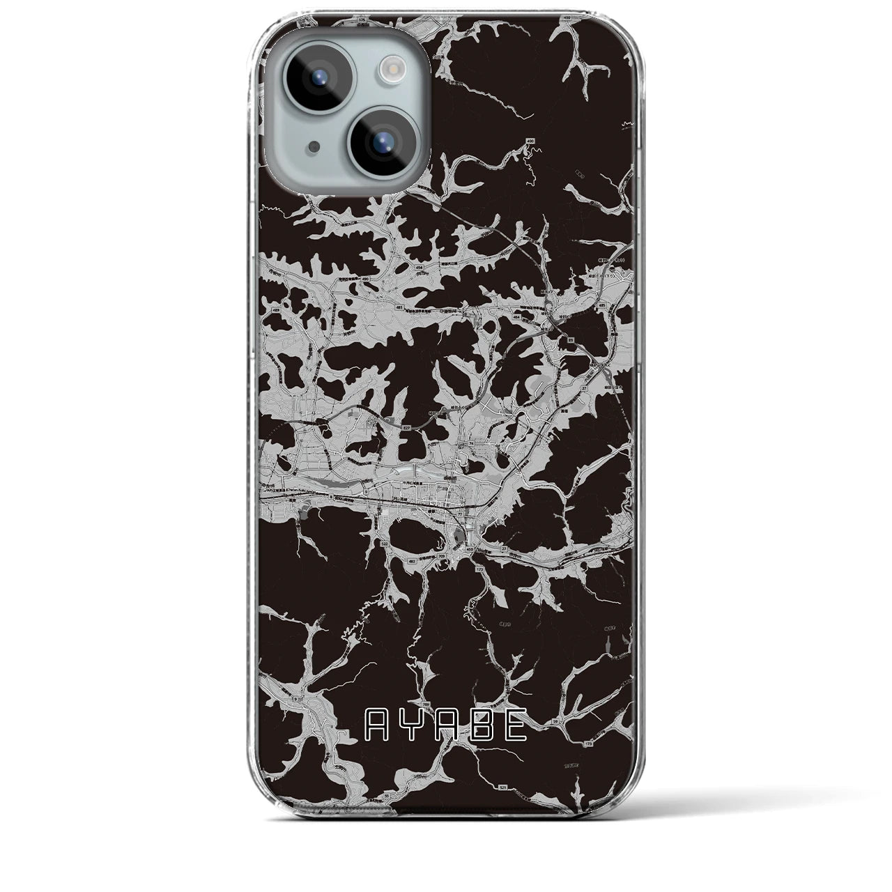 【綾部(京都府)】地図柄iPhoneケース(クリアタイプ)