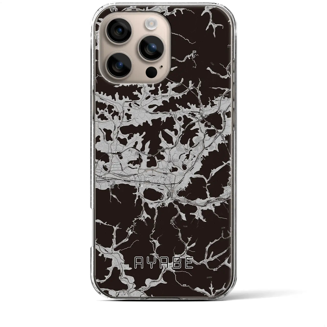 【綾部(京都府)】地図柄iPhoneケース(クリアタイプ)