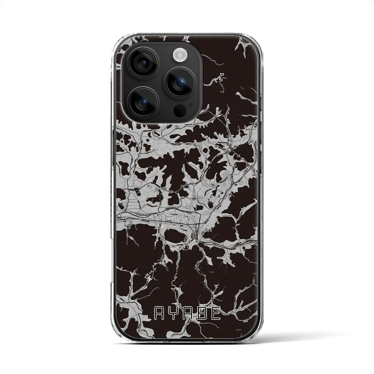 【綾部(京都府)】地図柄iPhoneケース(クリアタイプ)