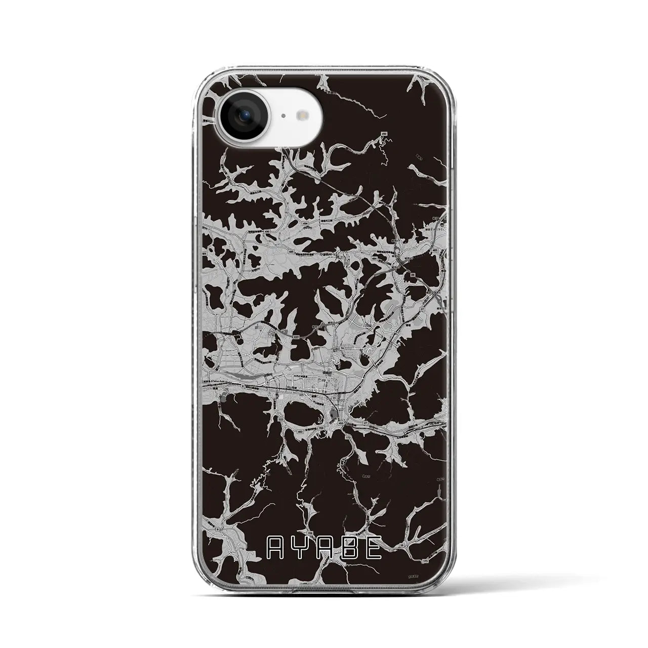 【綾部(京都府)】地図柄iPhoneケース(クリアタイプ)