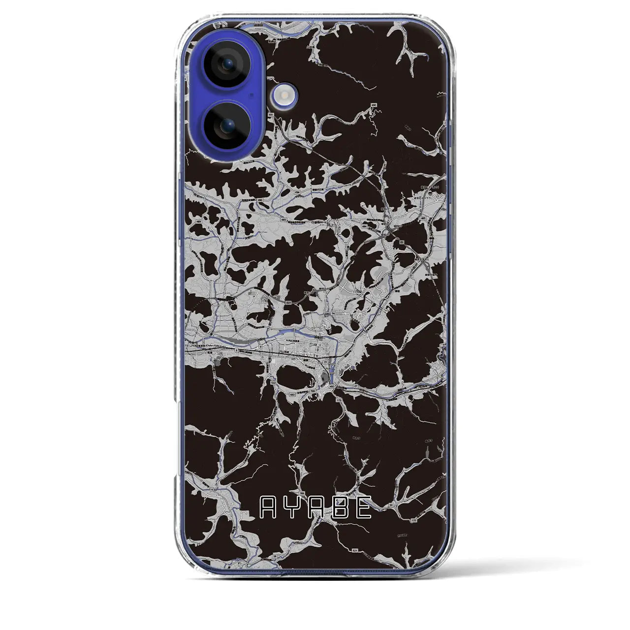 【綾部(京都府)】地図柄iPhoneケース(クリアタイプ)