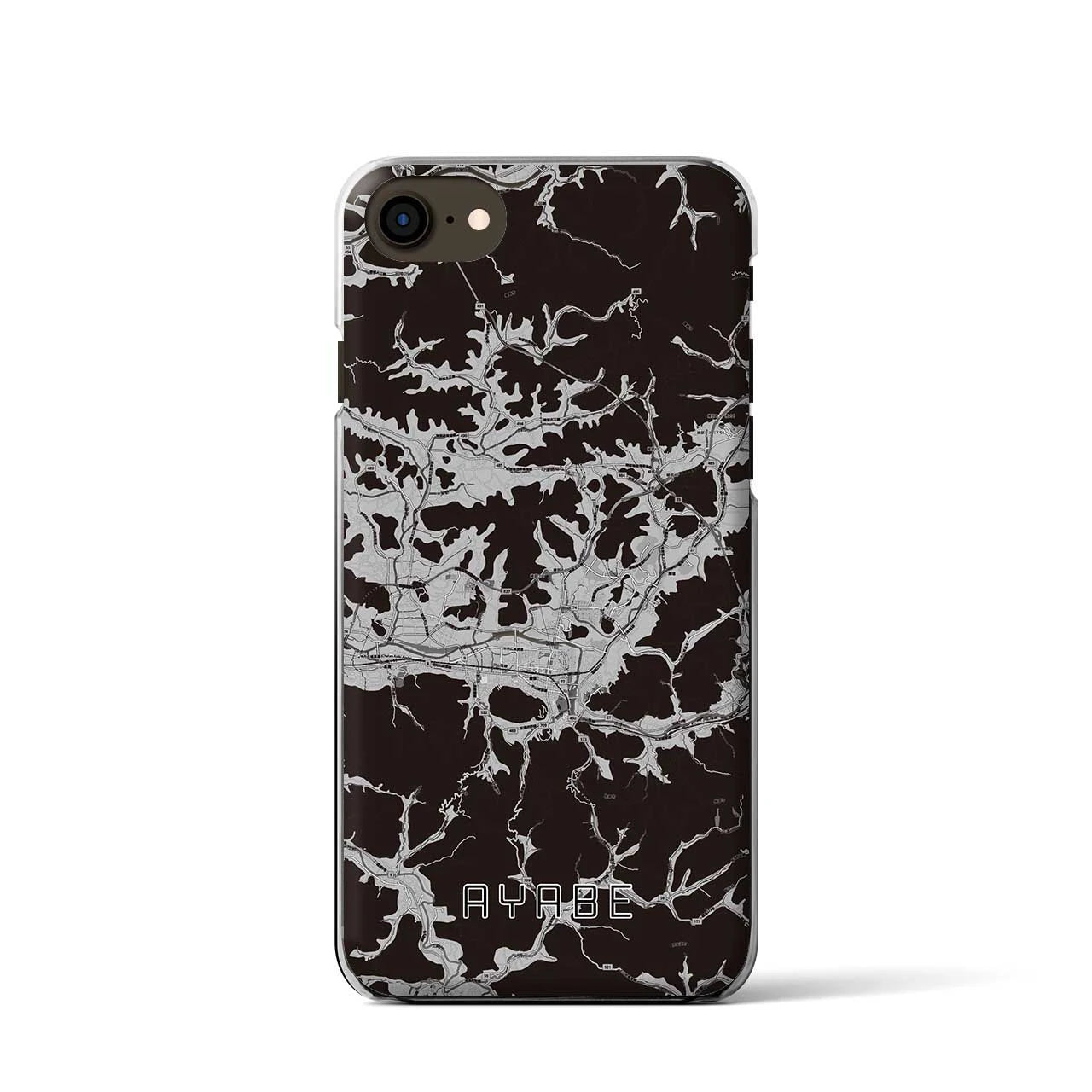 【綾部(京都府)】地図柄iPhoneケース(クリアタイプ)