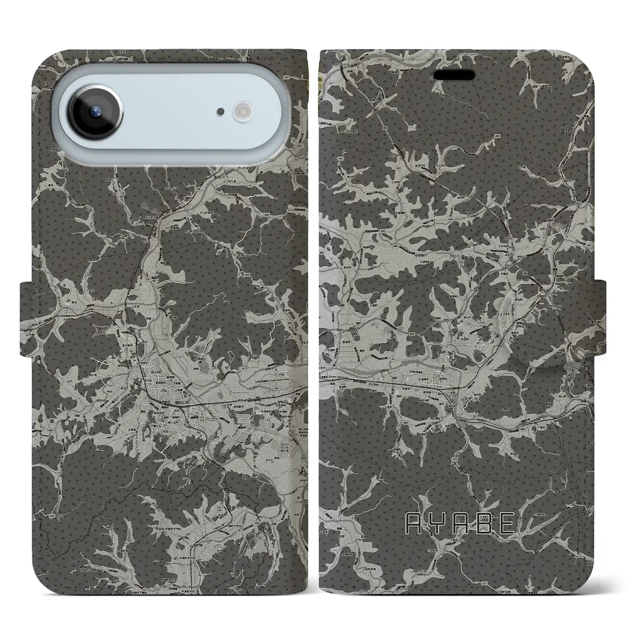 【綾部(京都府)】地図柄iPhoneケース(手帳タイプ)