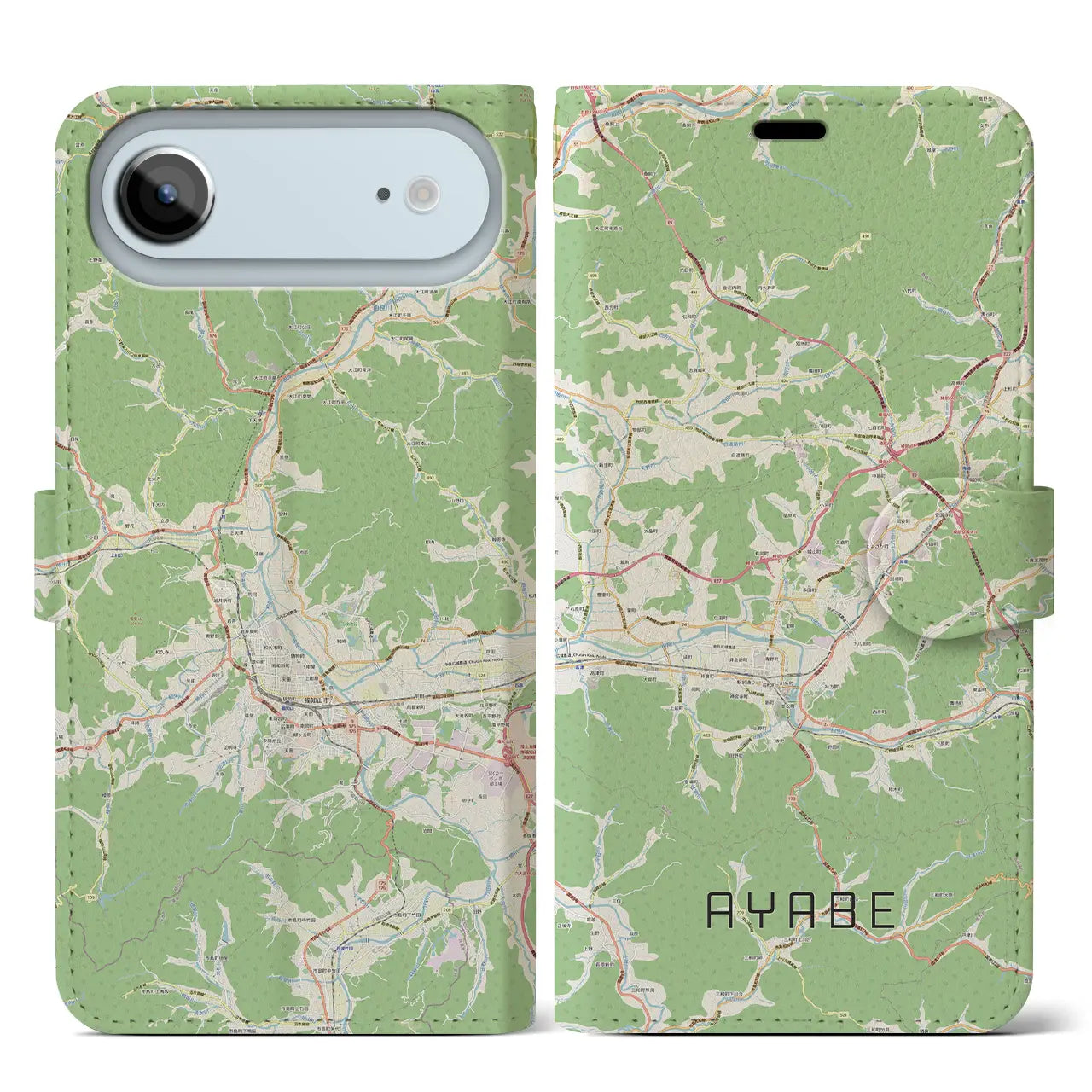 【綾部(京都府)】地図柄iPhoneケース(手帳タイプ)