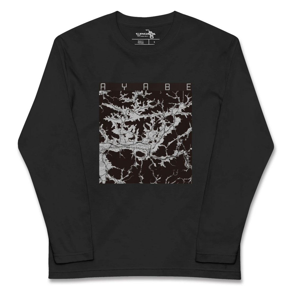 【綾部(京都府)】地図柄ロングスリーブTシャツ