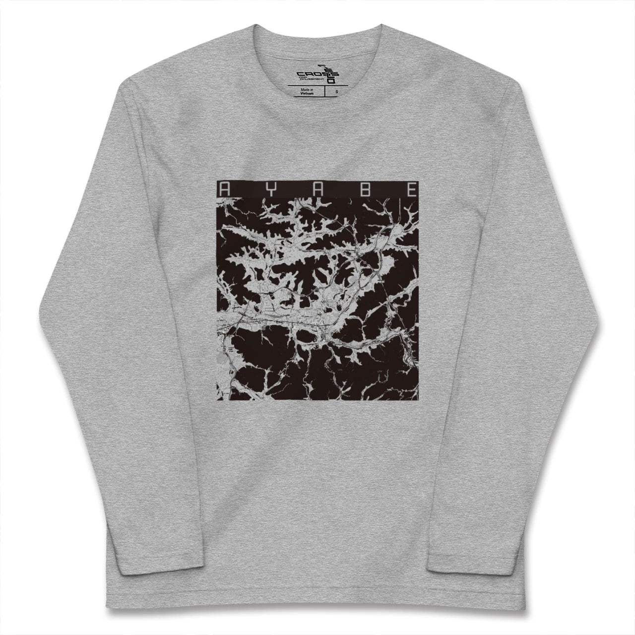 【綾部(京都府)】地図柄ロングスリーブTシャツ