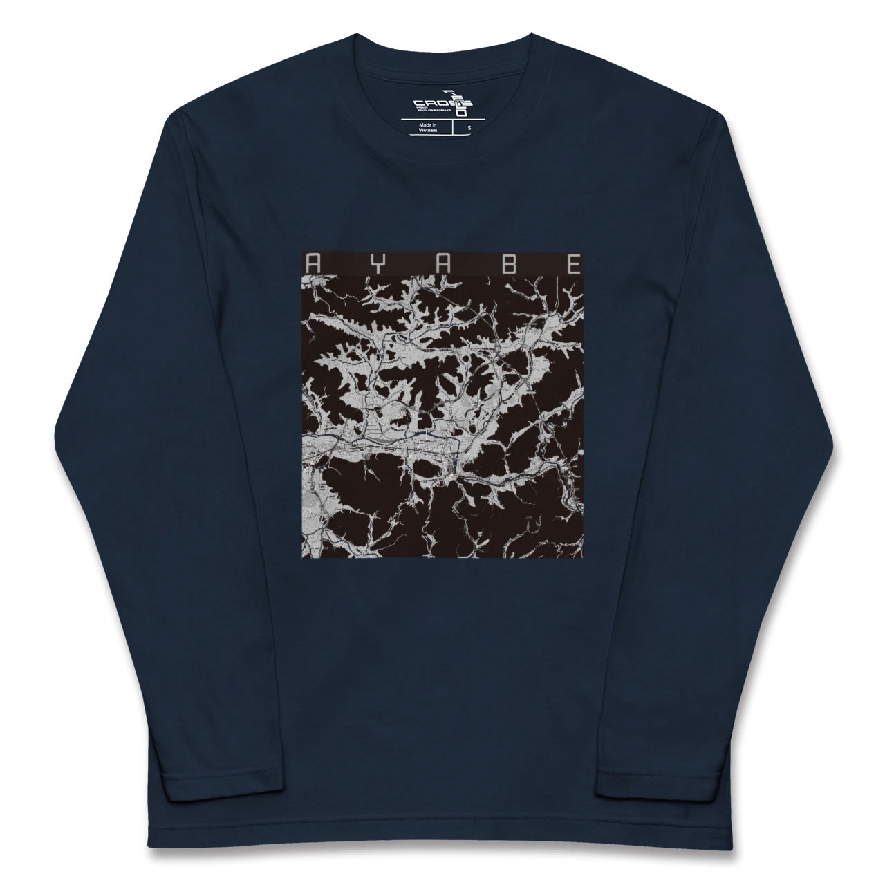 【綾部(京都府)】地図柄ロングスリーブTシャツ