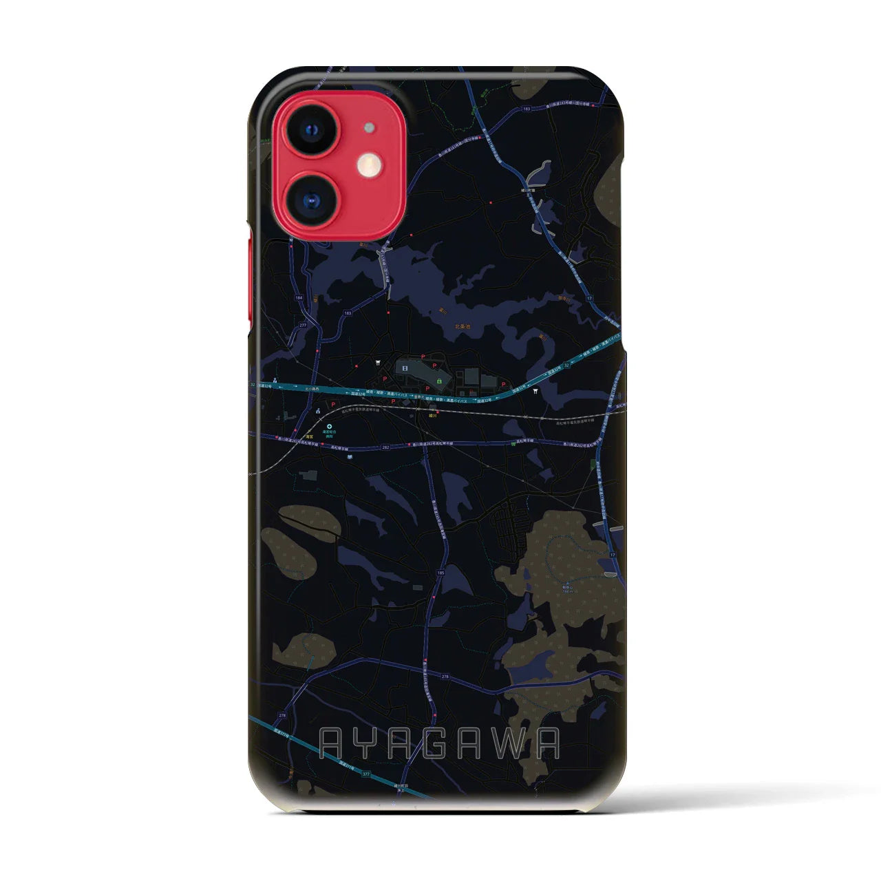 【綾川(香川県)】地図柄iPhoneケース(バックカバータイプ)