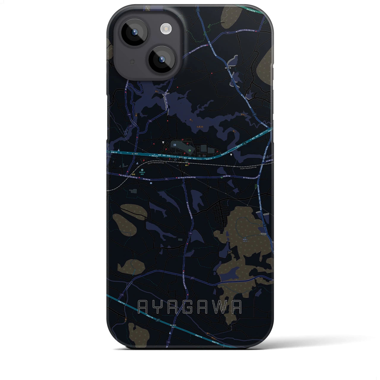 【綾川(香川県)】地図柄iPhoneケース(バックカバータイプ)