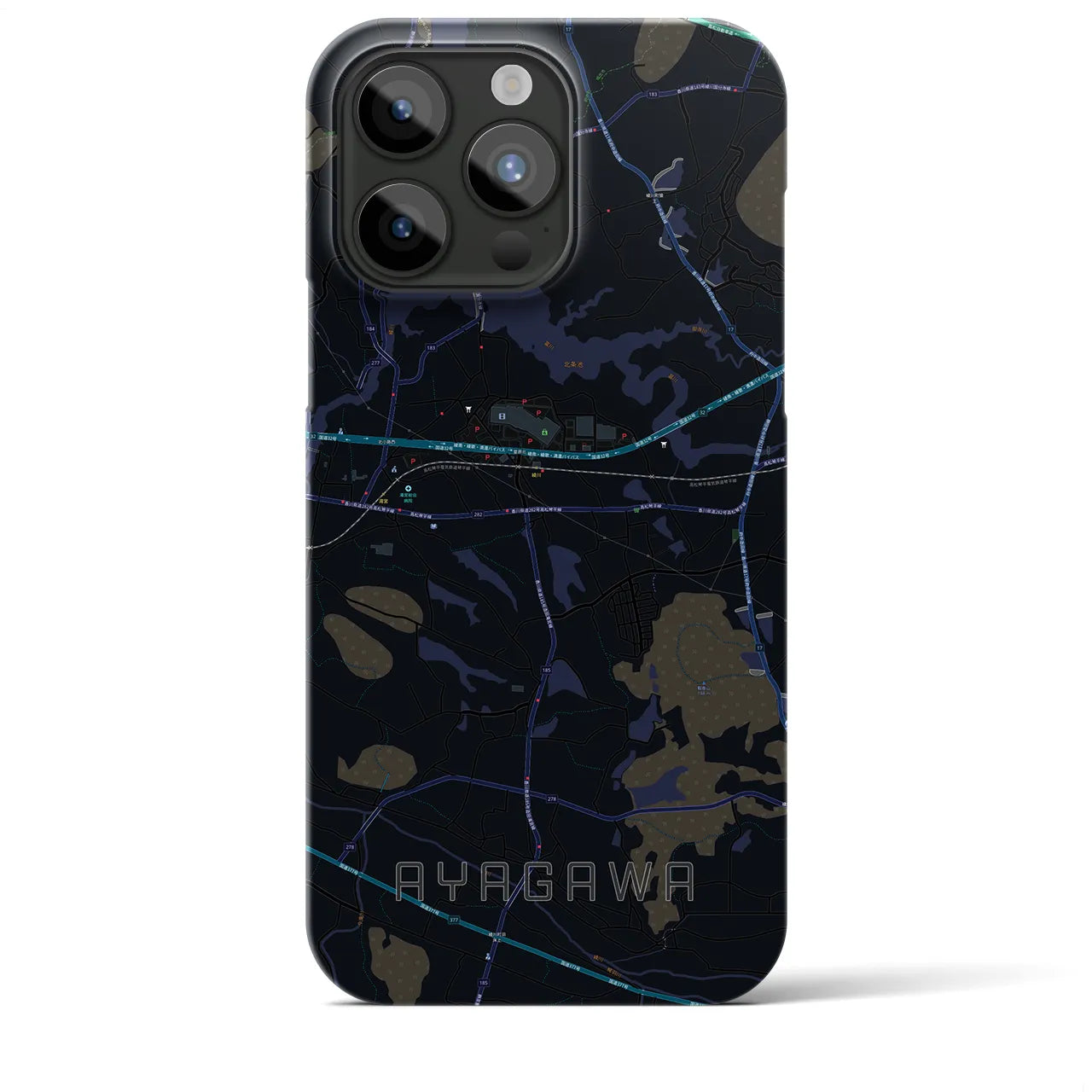 【綾川(香川県)】地図柄iPhoneケース(バックカバータイプ)