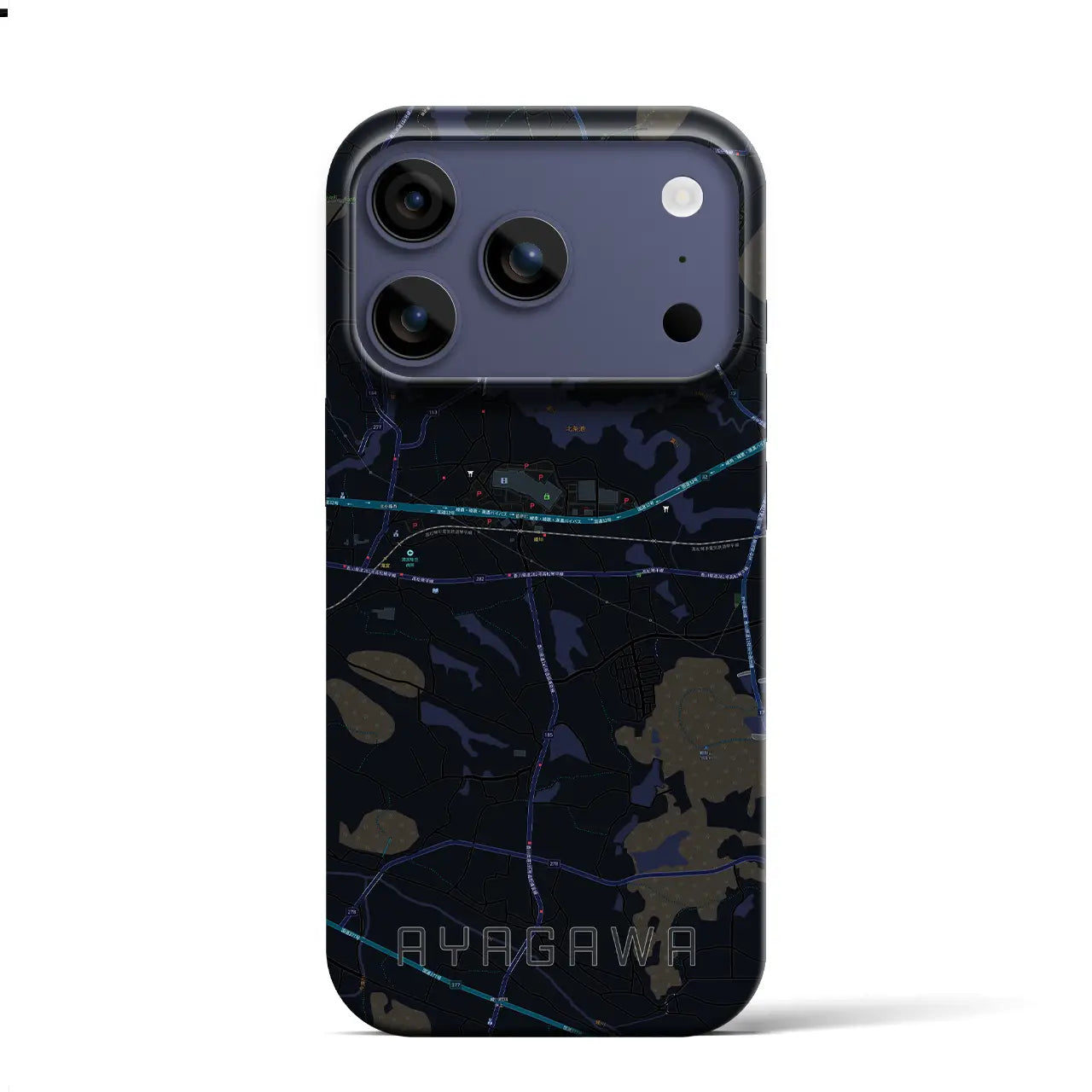 【綾川(香川県)】地図柄iPhoneケース(バックカバータイプ)