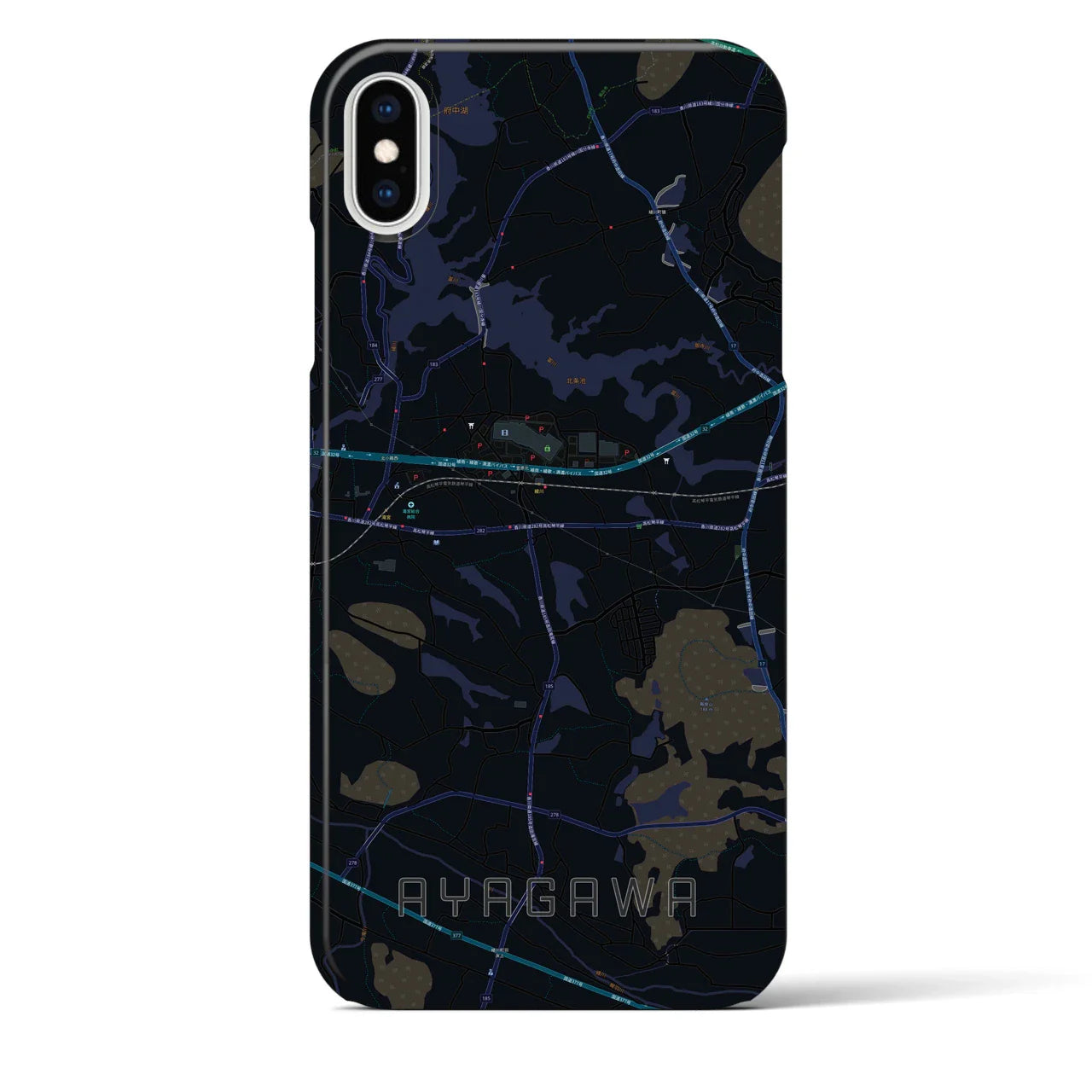 【綾川(香川県)】地図柄iPhoneケース(バックカバータイプ)