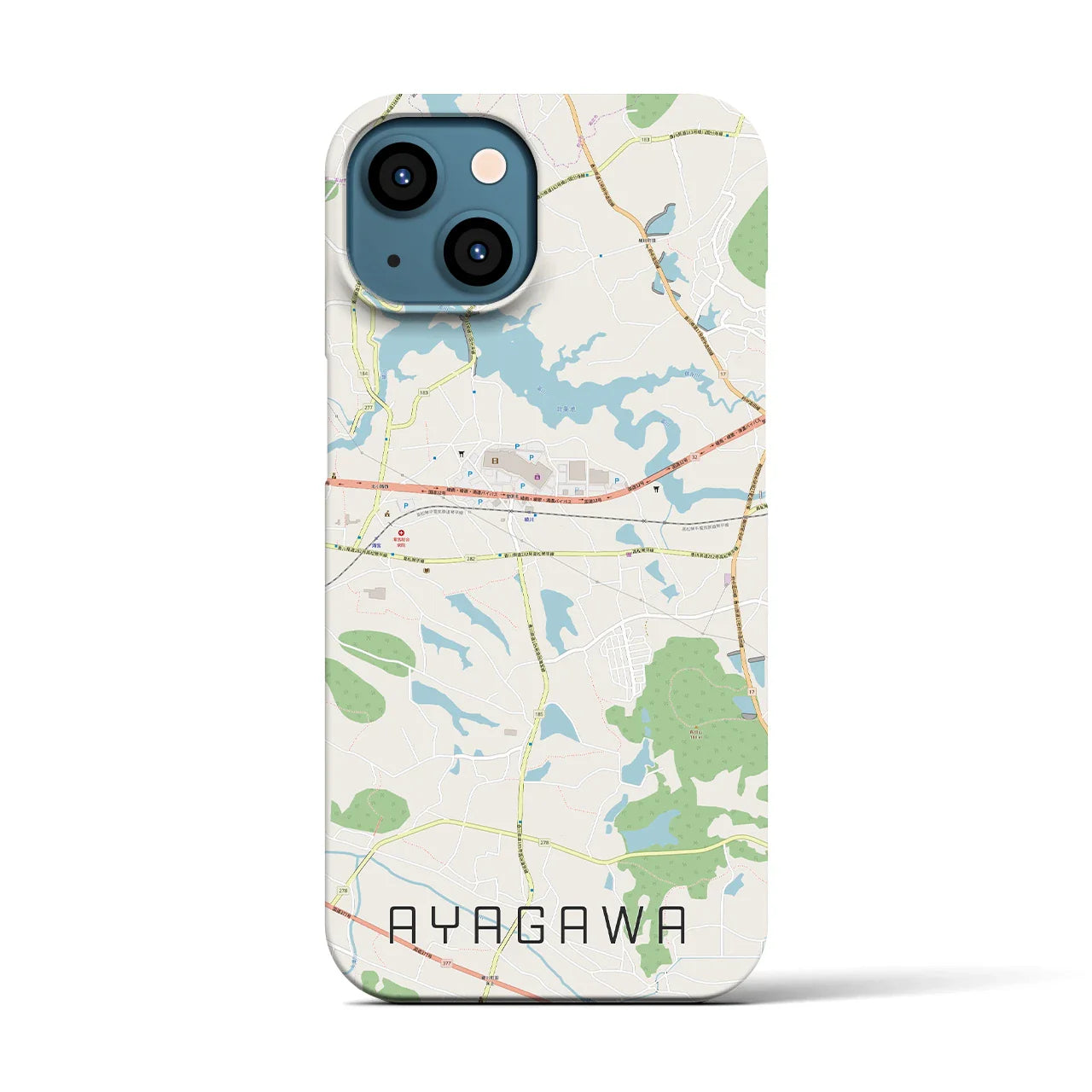 【綾川(香川県)】地図柄iPhoneケース(バックカバータイプ)