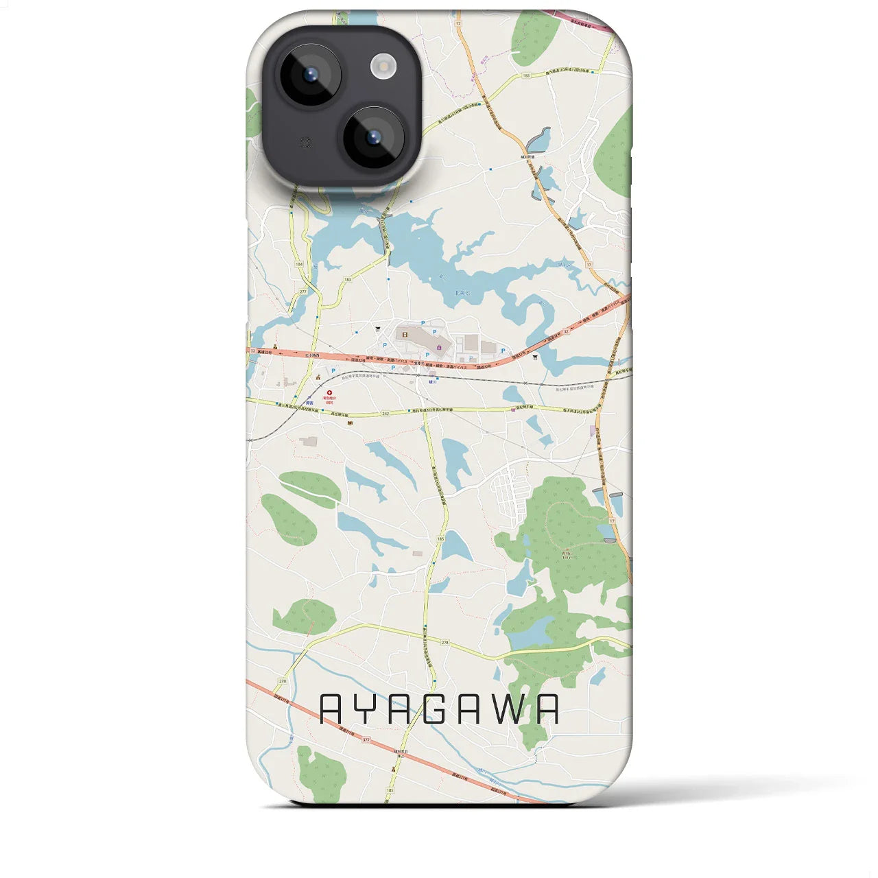 【綾川(香川県)】地図柄iPhoneケース(バックカバータイプ)