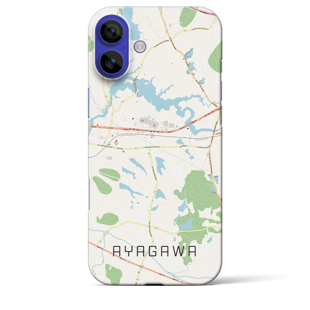 【綾川(香川県)】地図柄iPhoneケース(バックカバータイプ)ブラック・iPhone 16 Pro Max 用