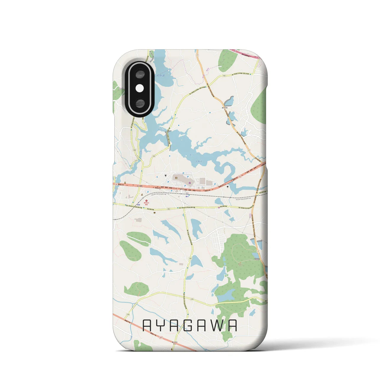 【綾川(香川県)】地図柄iPhoneケース(バックカバータイプ)
