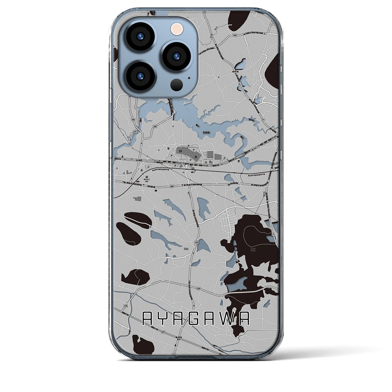 【綾川(香川県)】地図柄iPhoneケース(クリアタイプ)