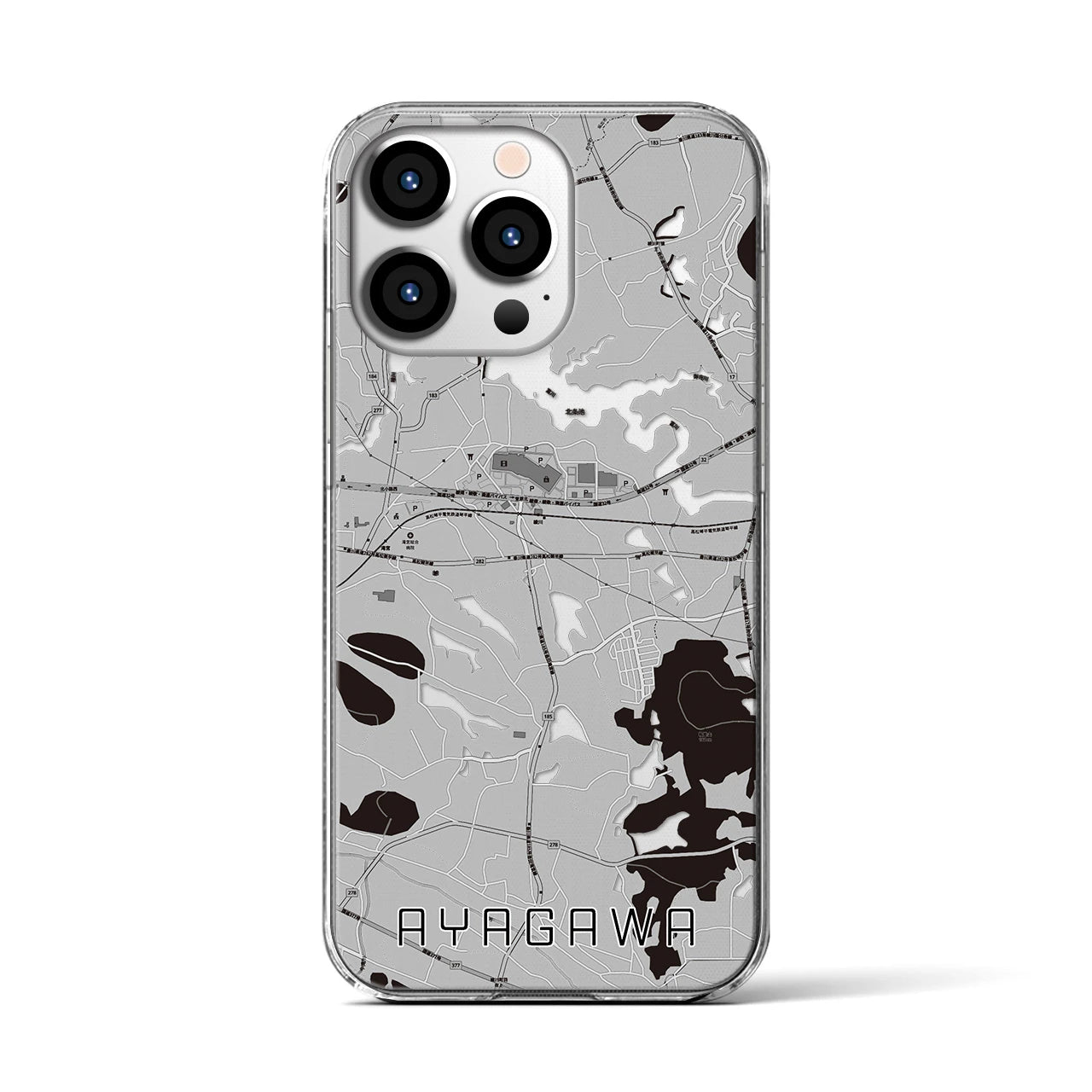 【綾川(香川県)】地図柄iPhoneケース(クリアタイプ)