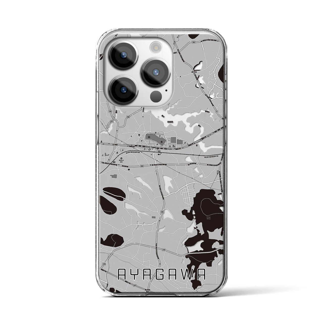 【綾川(香川県)】地図柄iPhoneケース(クリアタイプ)