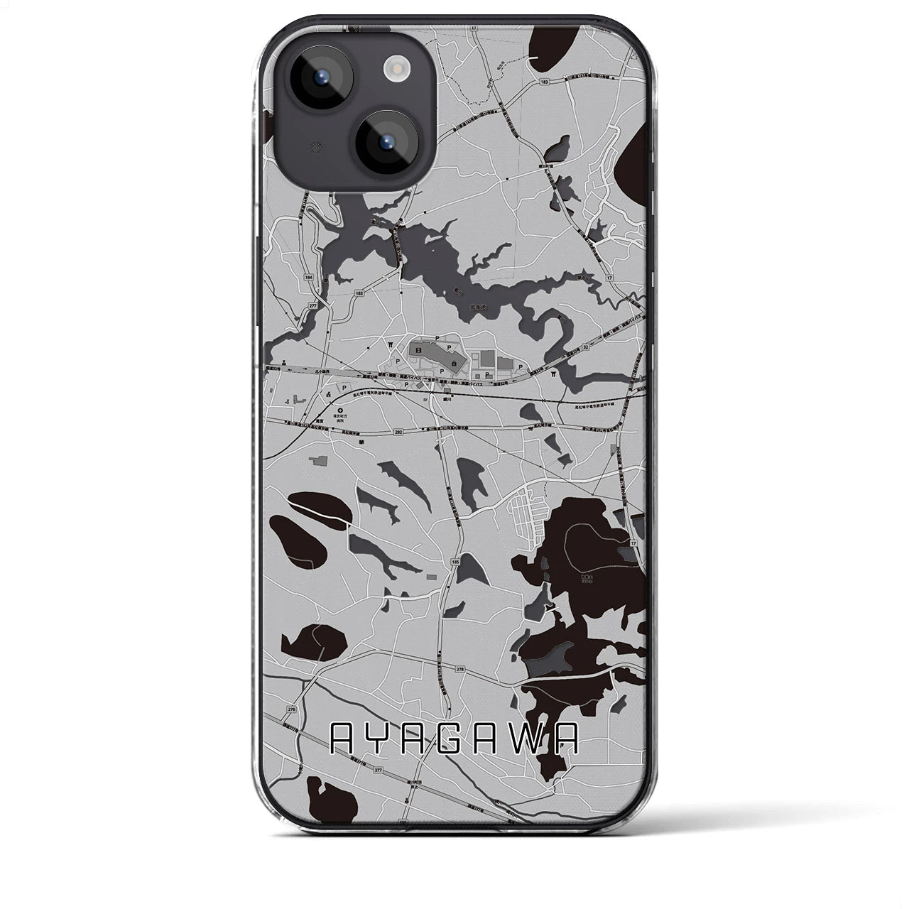 【綾川(香川県)】地図柄iPhoneケース(クリアタイプ)