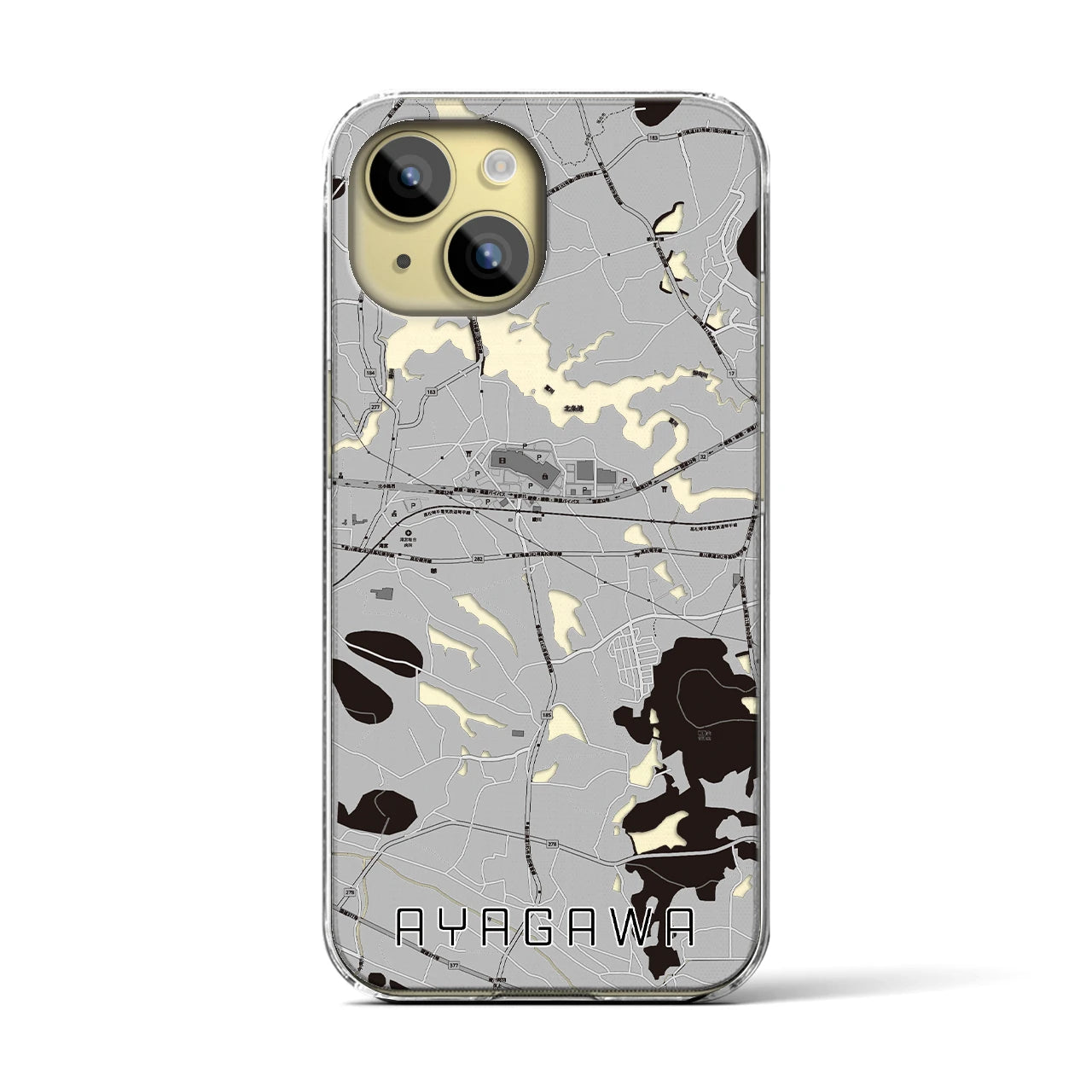 【綾川(香川県)】地図柄iPhoneケース(クリアタイプ)