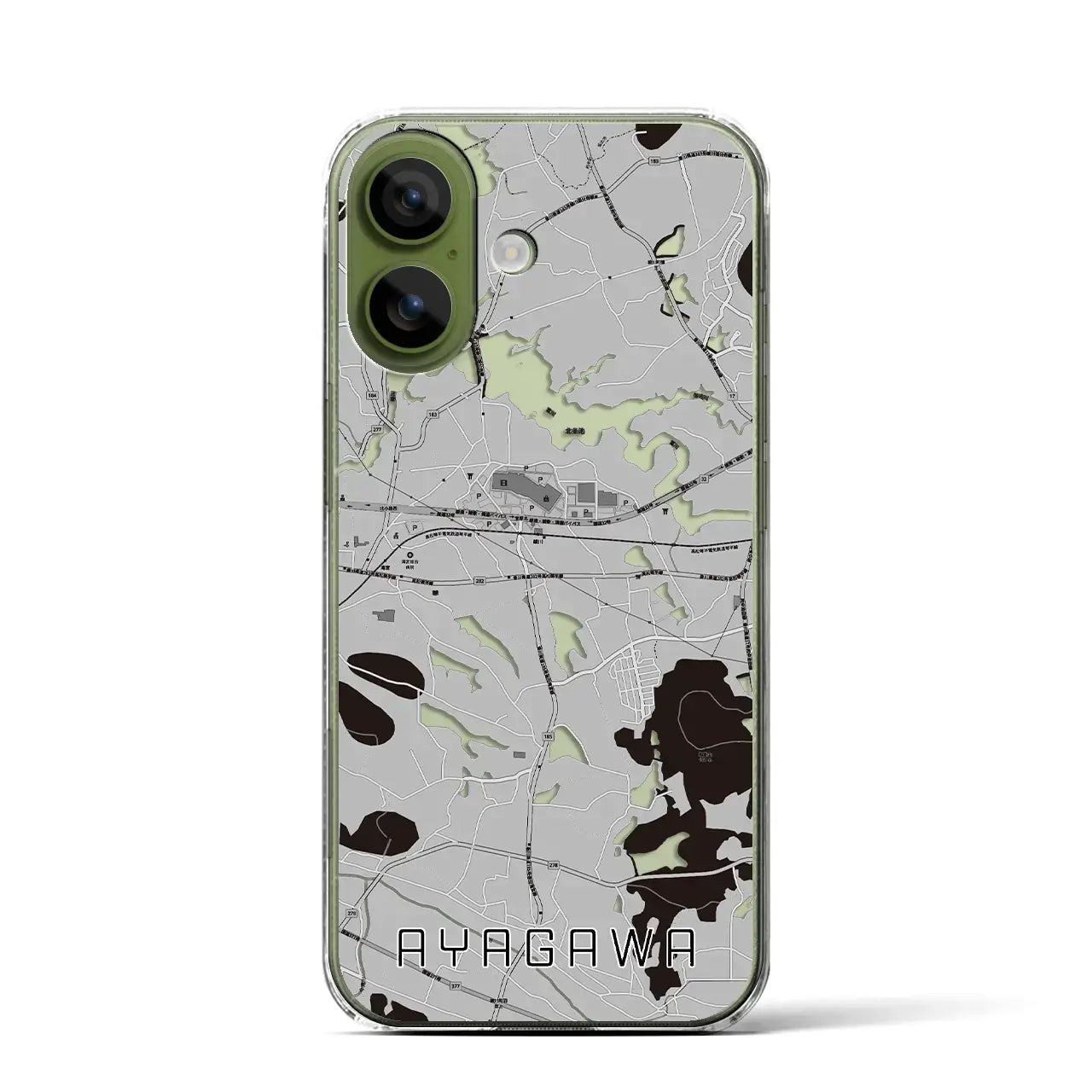 【綾川(香川県)】地図柄iPhoneケース(クリアタイプ)モノトーン・iPhone 17 Pro Max 用