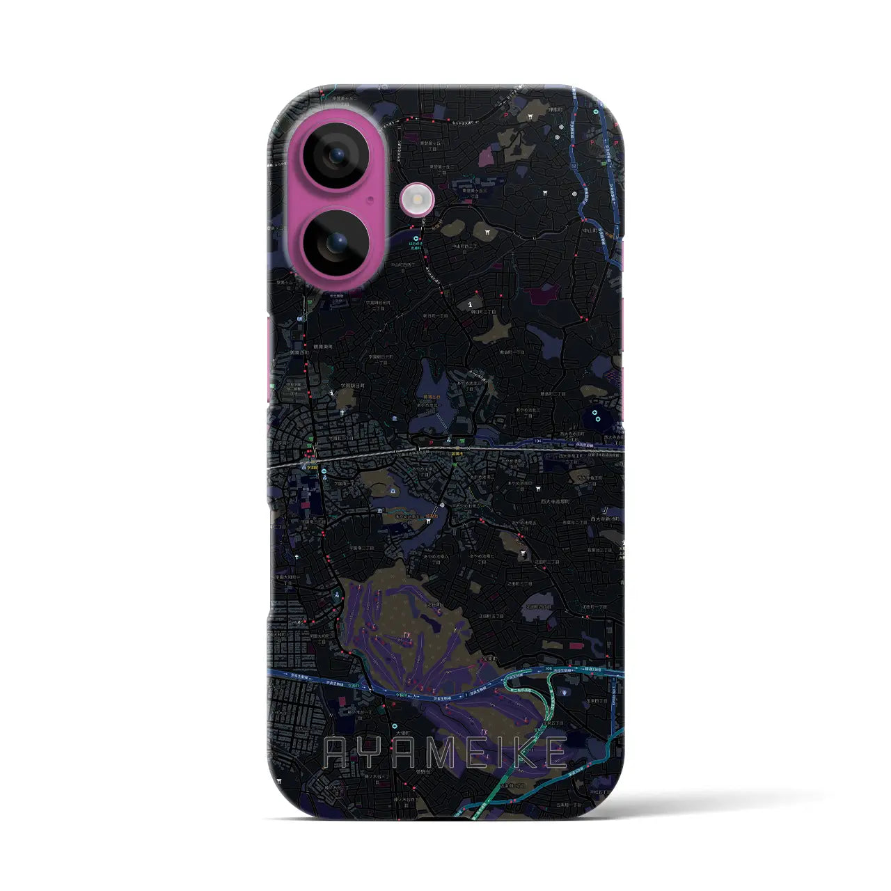 【菖蒲池(奈良県)】地図柄iPhoneケース(バックカバータイプ)