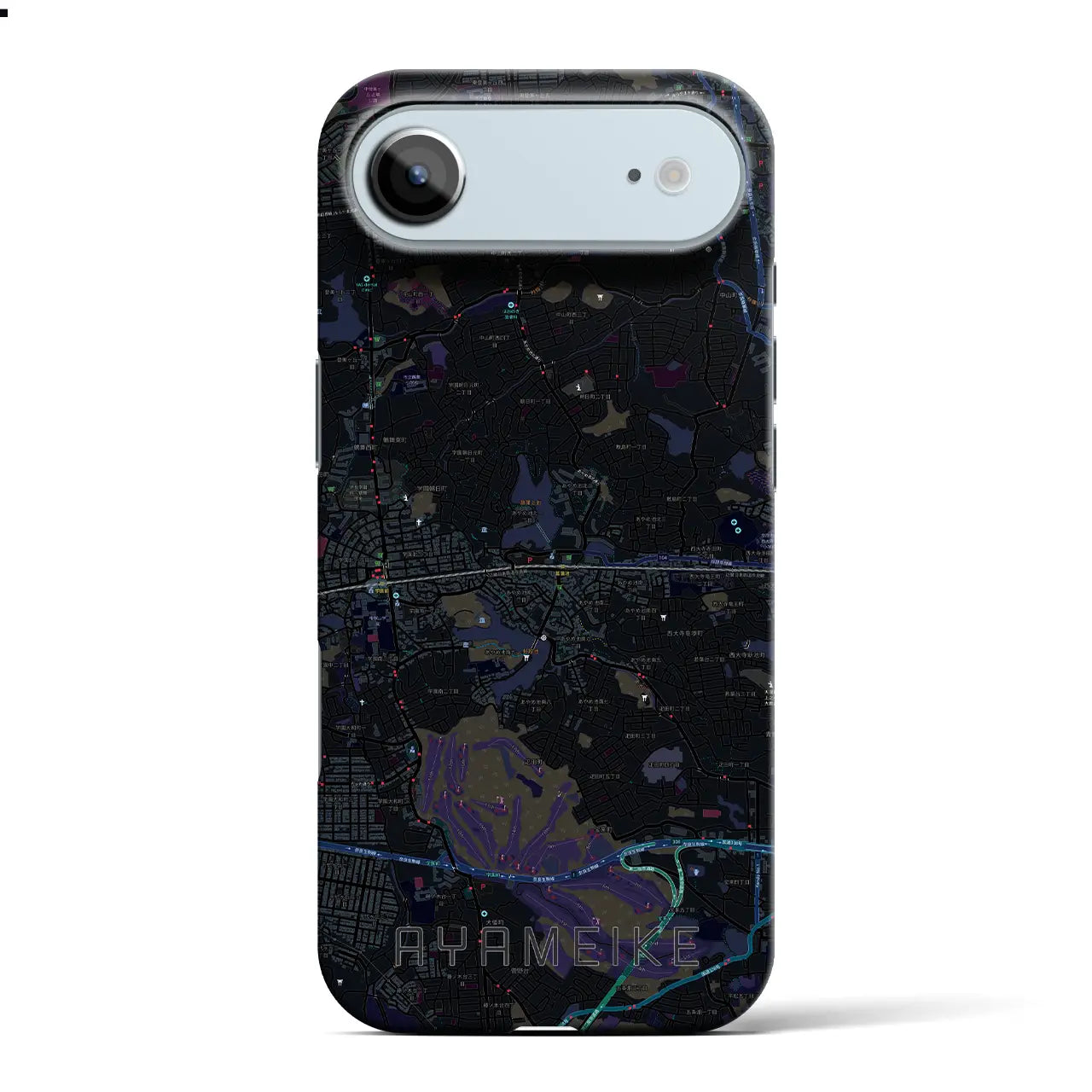 【菖蒲池(奈良県)】地図柄iPhoneケース(バックカバータイプ)