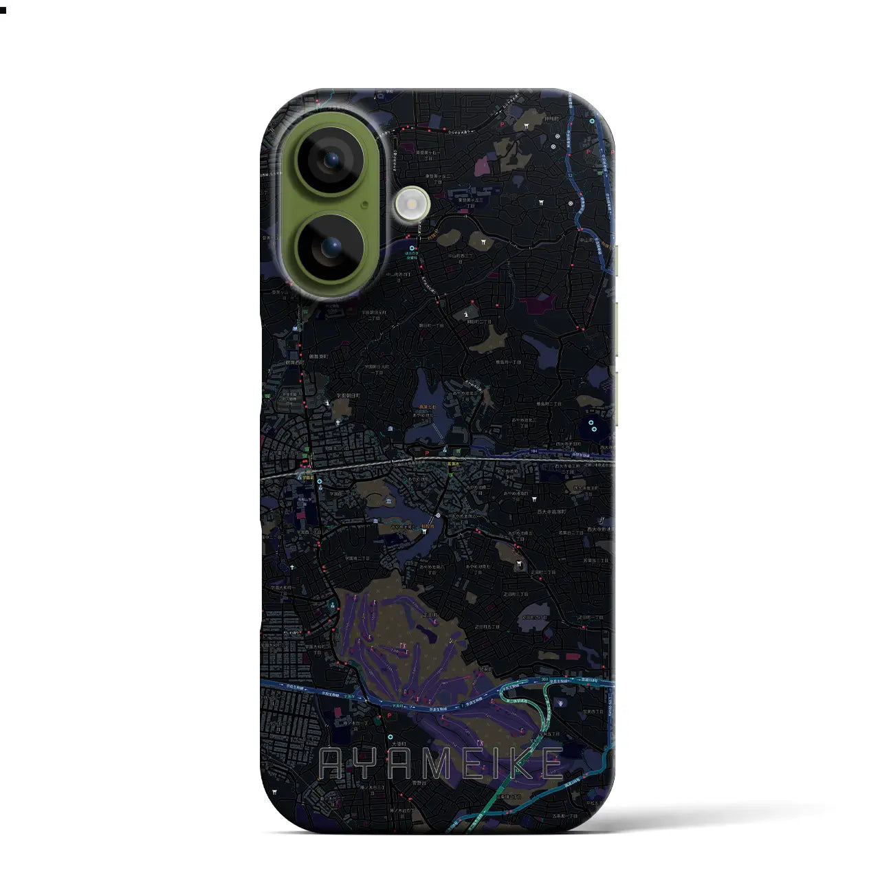 【菖蒲池(奈良県)】地図柄iPhoneケース(バックカバータイプ)