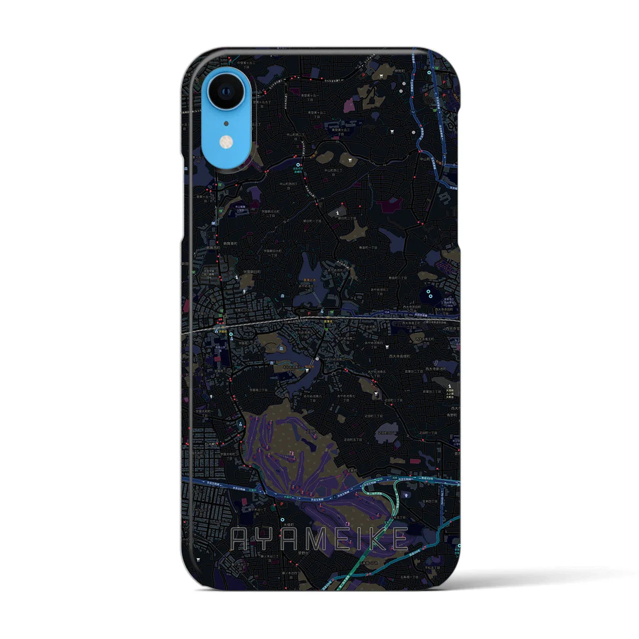 【菖蒲池(奈良県)】地図柄iPhoneケース(バックカバータイプ)