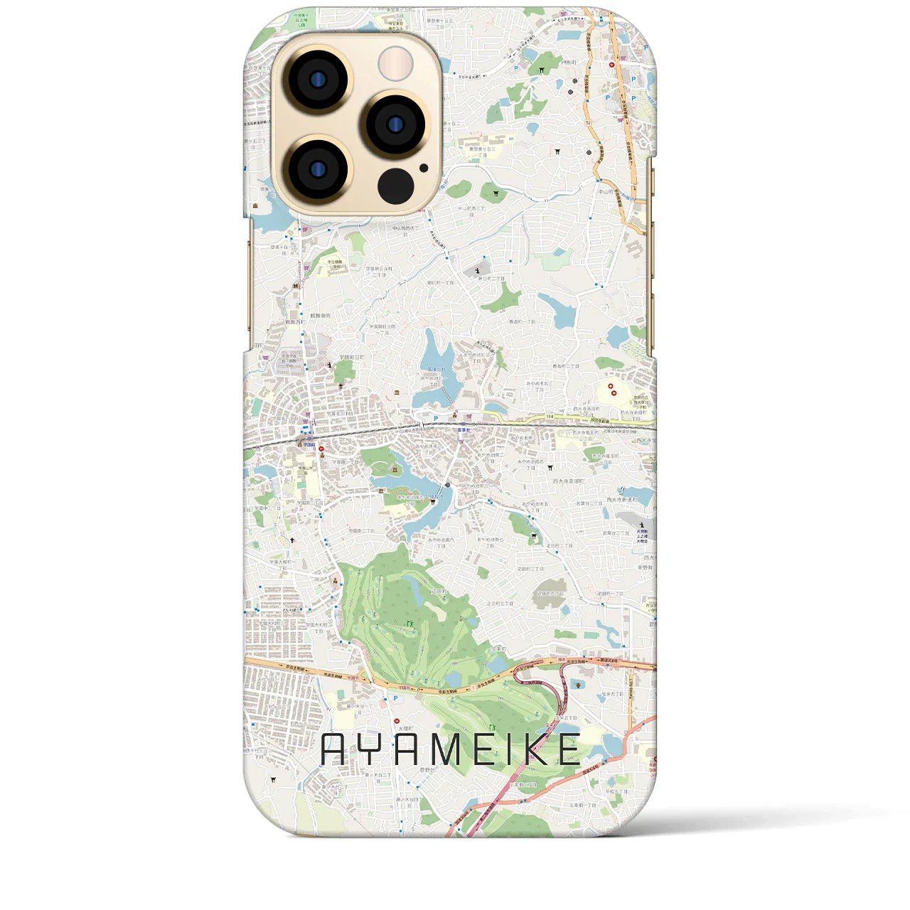 【菖蒲池(奈良県)】地図柄iPhoneケース(バックカバータイプ)