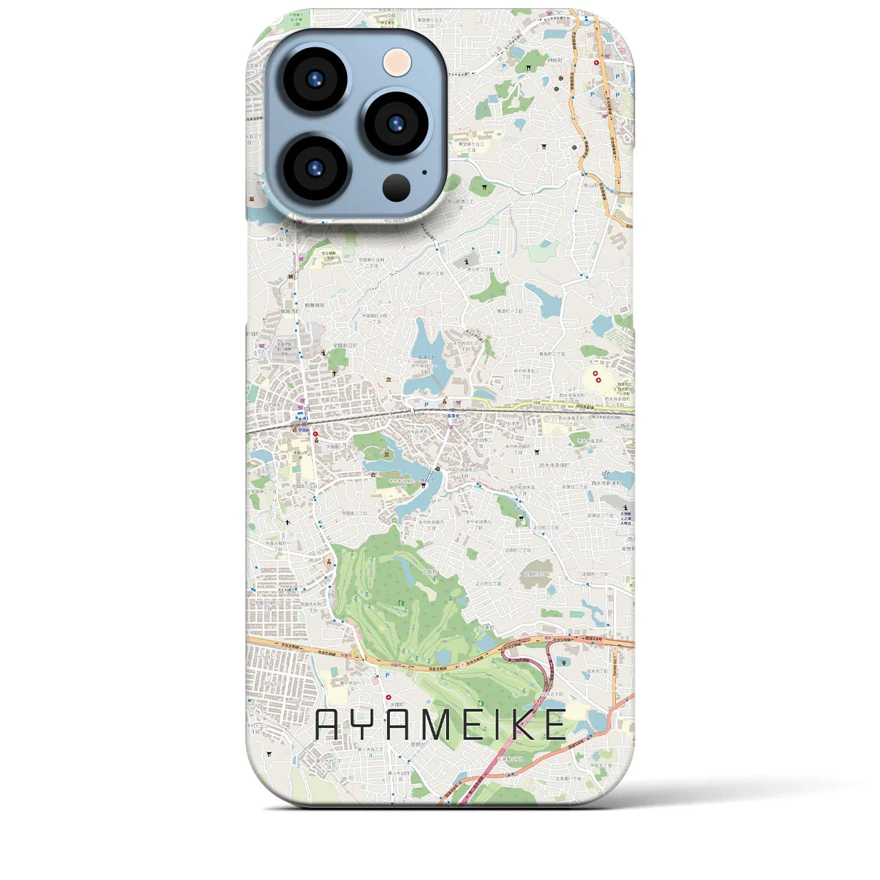 【菖蒲池(奈良県)】地図柄iPhoneケース(バックカバータイプ)