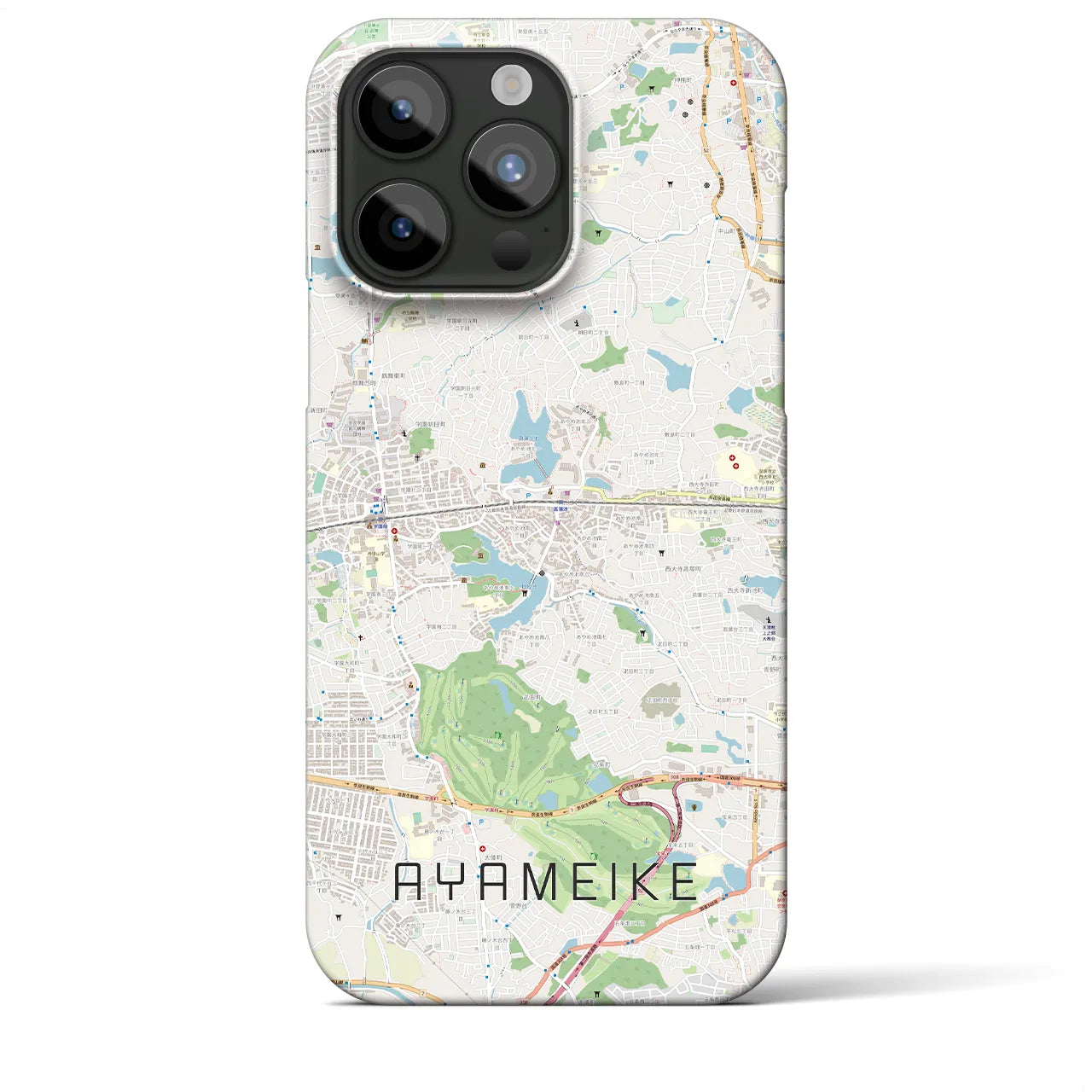 【菖蒲池(奈良県)】地図柄iPhoneケース(バックカバータイプ)