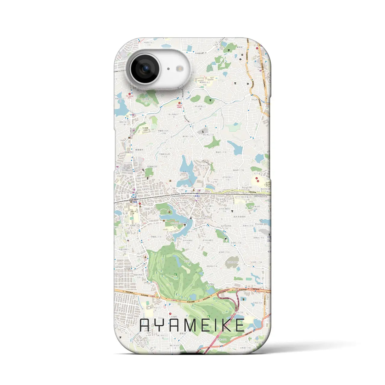 【菖蒲池(奈良県)】地図柄iPhoneケース(バックカバータイプ)