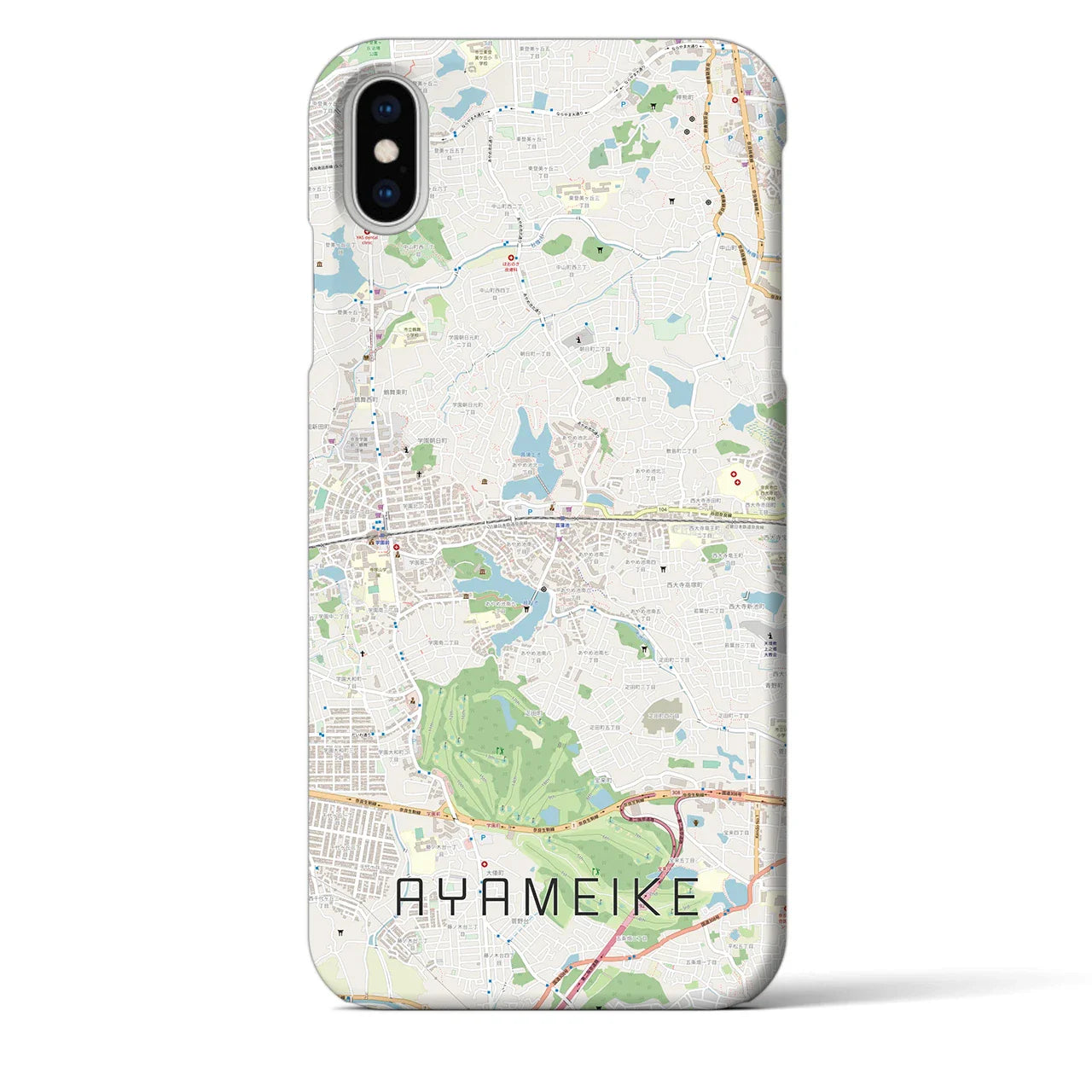 【菖蒲池(奈良県)】地図柄iPhoneケース(バックカバータイプ)